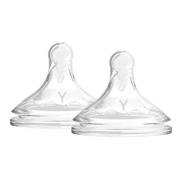 Natural Flow Wide-Neck Baby Bottle Silicone Nipple, 2-Pack