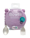 Melii Silicone Bowl With Lid, Spoon & Fork, Airtight & Leakproof Lid - Cat