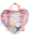 Clear Glitter Heart Backpack-Adjustable Webbing Straps-Transparent - Dezine Kids