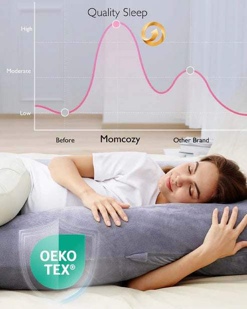 Momcozy G shaped Pregnancy Pillow - Grey Velvet