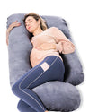 Momcozy G shaped Pregnancy Pillow - Grey Velvet