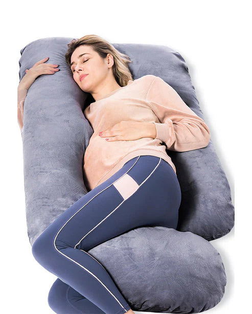 Momcozy G shaped Pregnancy Pillow - Grey Velvet
