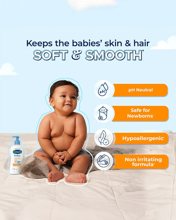 Cetaphil Baby Wash & Shampoo With Organic Calendula - 400 ml - Dezine Kids