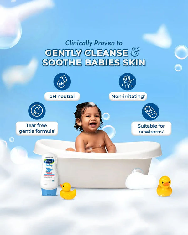 Cetaphil Baby Moisturising Bath & Wash Aloe Vera & Almond - 230 ml - Dezine Kids