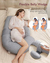 Momcozy F Shaped Pregnancy Pillow with Air Layer - Grey