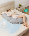 Momcozy F Shaped Pregnancy Pillow with Air Layer - Grey