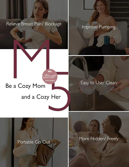 Momcozy M5 Wearable Double Electric Breast Pump - Purple