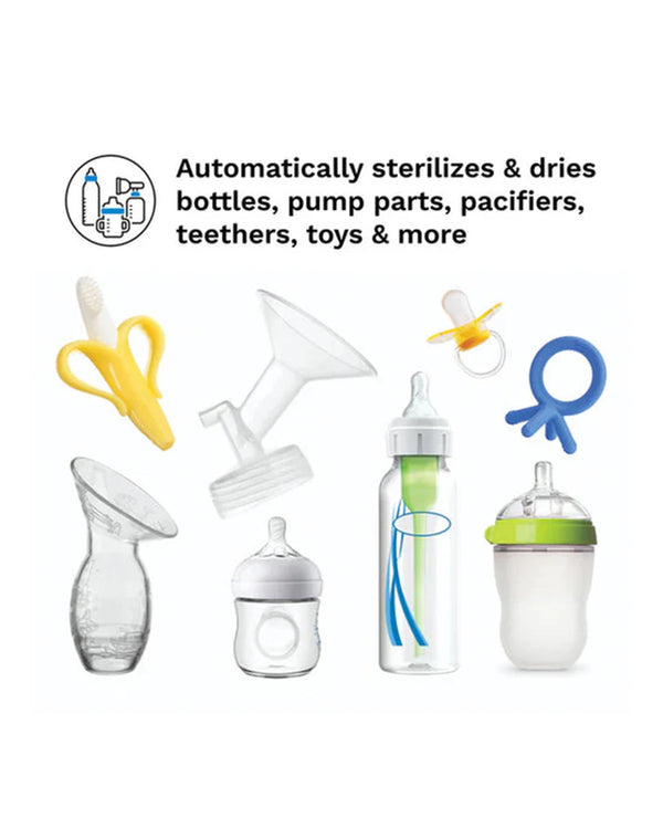Baby Brezza One Step Baby Bottle Sterilizer and Dryer, Electric Steam Sterilizer 3 Drying Cycles with Auto Shut-Off