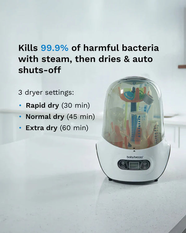 Baby Brezza One Step Baby Bottle Sterilizer and Dryer, Electric Steam Sterilizer 3 Drying Cycles with Auto Shut-Off