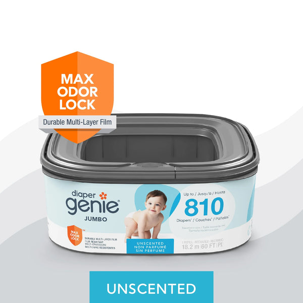Diaper Genie Jumbo Square Refill Holds Upto 810 Newborn Sized Diapers