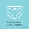 Diaper Genie Jumbo Square Refill Holds Upto 810 Newborn Sized Diapers