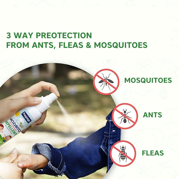 Hopop Natural Mosquito Repellent Spray for Babies - 100ml, DEET-Free - Dezine Kids