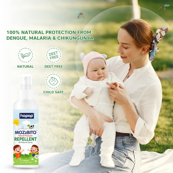 Hopop Natural Mosquito Repellent Spray for Babies - 100ml, DEET-Free - Dezine Kids