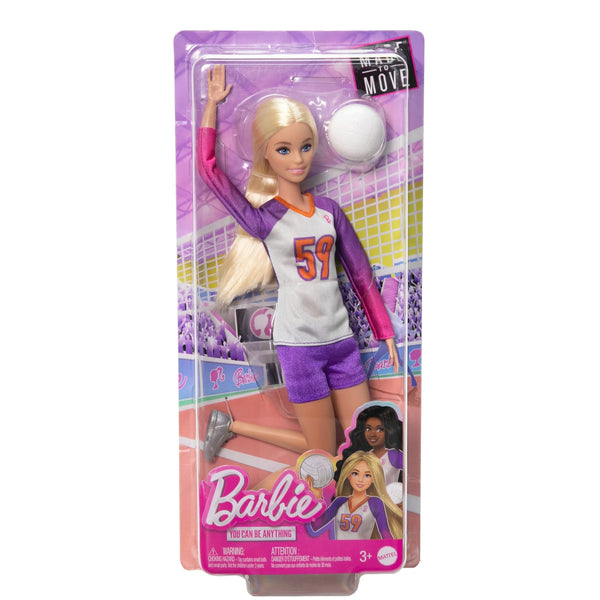 Barbie Made to Move Career Volleyball Player Doll with Uniform and Ball for Kids - Dezine Kids