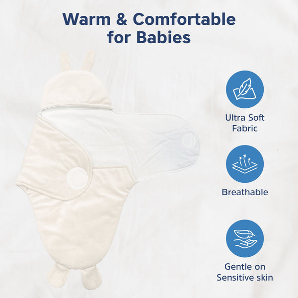 Hopop Baby Soft Fleece Hooded Wrapper Blanket - Dezine Kids