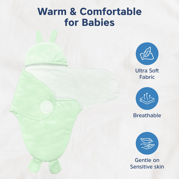 Hopop Baby Soft Fleece Hooded Wrapper Blanket - Dezine Kids