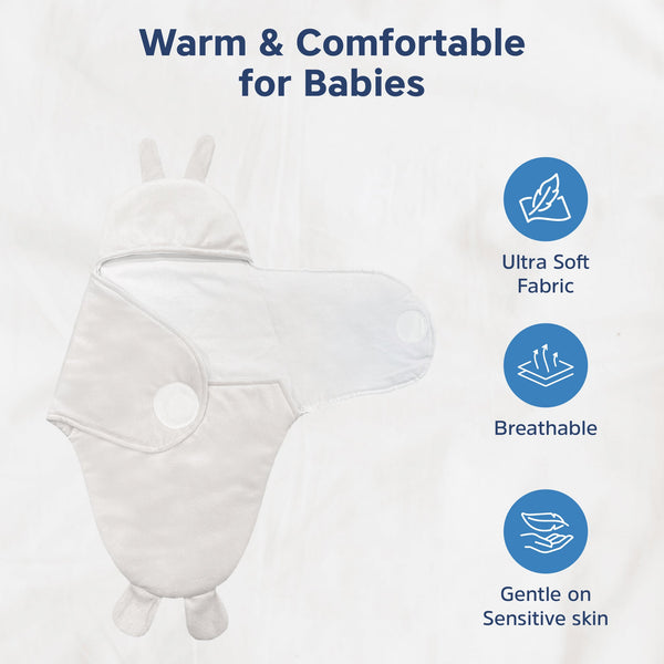 Hopop Baby Soft Fleece Hooded Wrapper Blanket - Dezine Kids