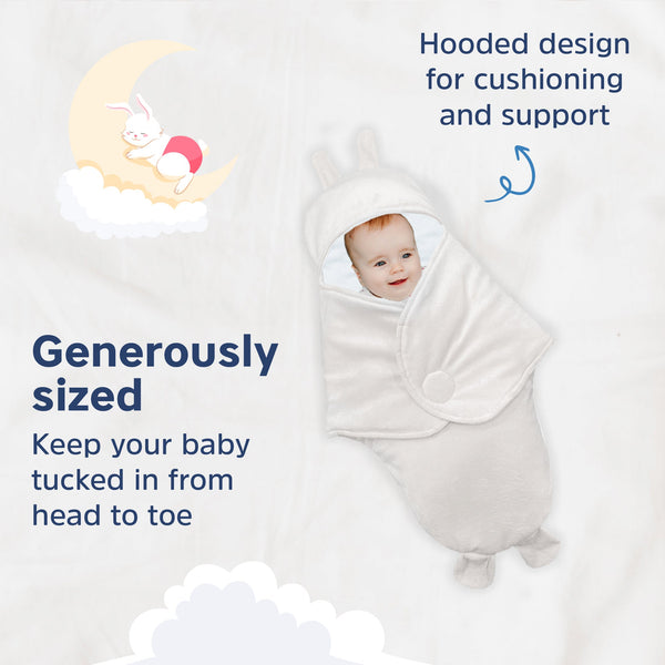 Hopop Baby Soft Fleece Hooded Wrapper Blanket - Dezine Kids