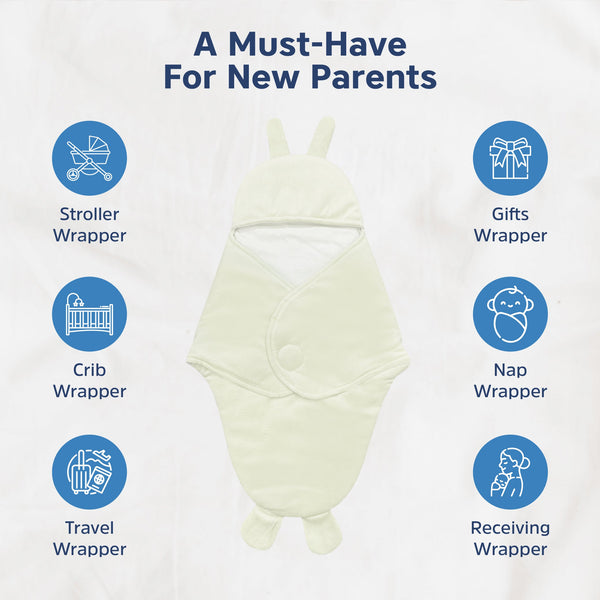 Hopop Baby Soft Fleece Hooded Wrapper Blanket - Dezine Kids