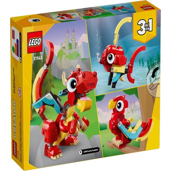 Lego Creator Red Dragon 3 in 1 Animal Toy Set, 149 Pieces - Dezine Kids