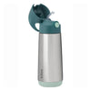 Insulated Straw Sipper Drink Water Bottle 500 Ml - Emerald Forest Green - Dezine Kids