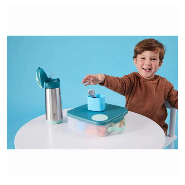 Insulated Straw Sipper Drink Water Bottle 500 Ml - Emerald Forest Green - Dezine Kids