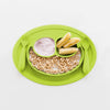 EzPz Mini Feeding Set for Toddlers (Mat, Spoon & Fork)- Lime