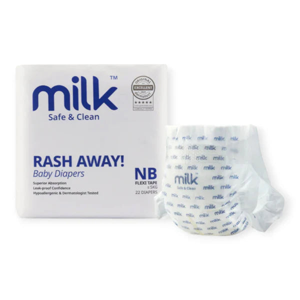 Milk Baby Diaper Flexi Tape , Size NB, 22 Pcs, 0 To 5 KG