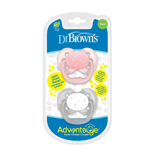 Pink Stars Advantage Pacifiers (Stage 1) | Pack Of 2