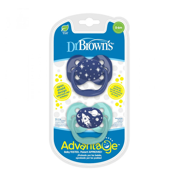 Blue Space Advantage Pacifiers (Stage 1) | Pack Of 2