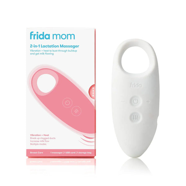 Frida Mom 2-in-1 Lactation Massager, Increase Milk Flow, Breast Engorgement - White