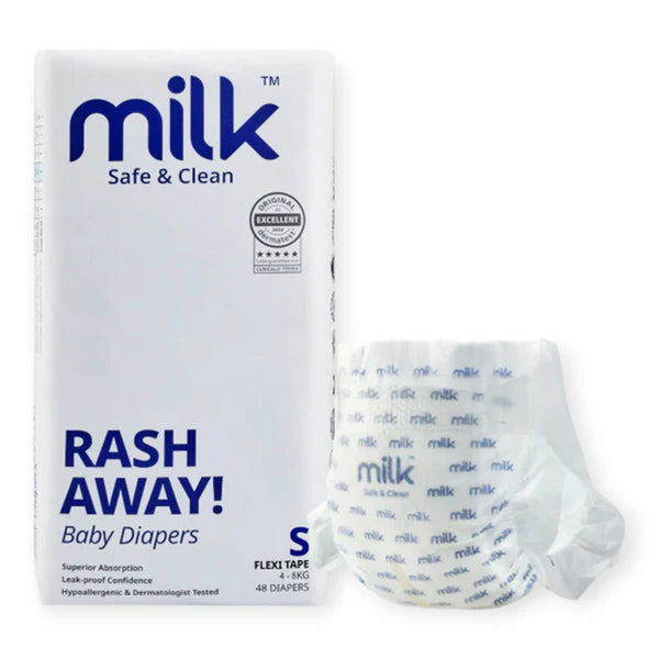 Milk Baby Diaper Flexi Tape, Size S, 48 Pcs, 4 To 8 KG