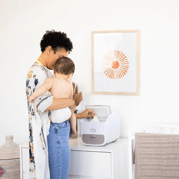 Ubbi Diaper Storage Caddy and Changing Mat - Taupe