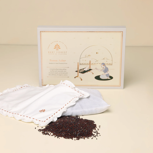 Baby Forest newborn mustard pillow for head support