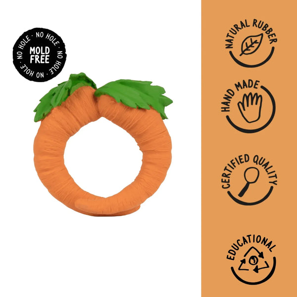 Cathy The Carrot Natural Rubber Teether - dezinekids.com