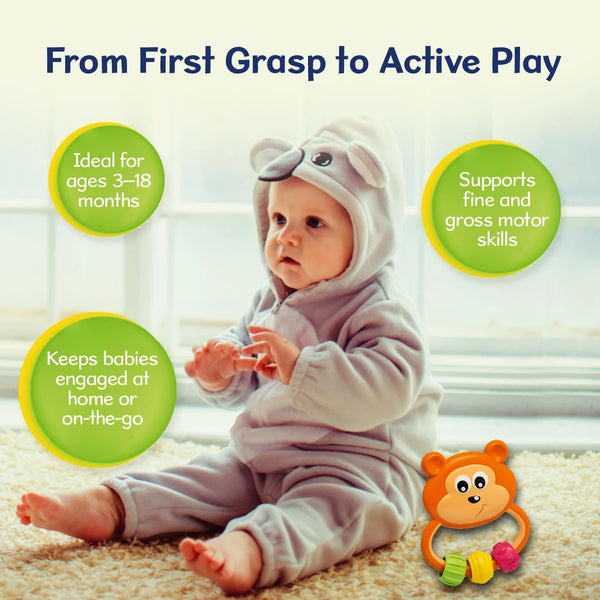 Chicco Easy Grasp Bear Rattle - Dezine Kids