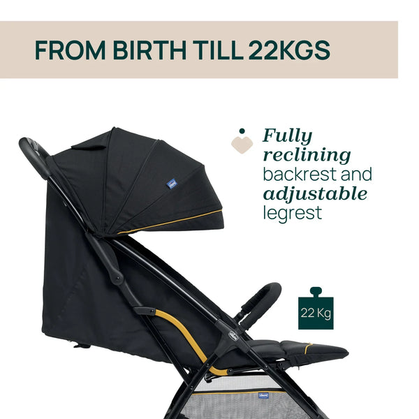 Chicco Glee Compact & Travel Stroller - Uneven Black - Dezine Kids