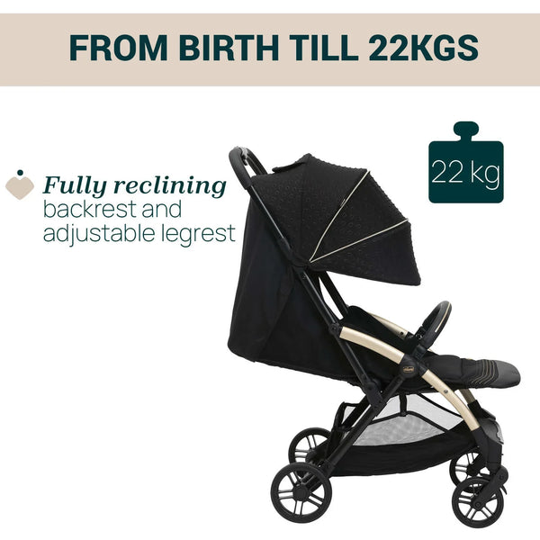 Chicco Goody XPlus Stroller - Black Re Lux - Dezine Kids