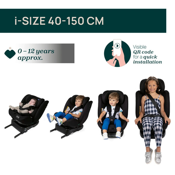 Chicco Unico Evo I Size Baby Car Seat - Black - Dezine Kids