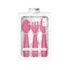 Happy Utensils for Toddlers(Spoon, Fork & Knife) - Pink