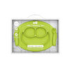 EzPz Mini Feeding Set for Toddlers (Mat, Spoon & Fork)- Lime