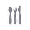 Happy Utensils for Toddlers(Spoon, Fork & Knife) - Grey - Dezine Kids