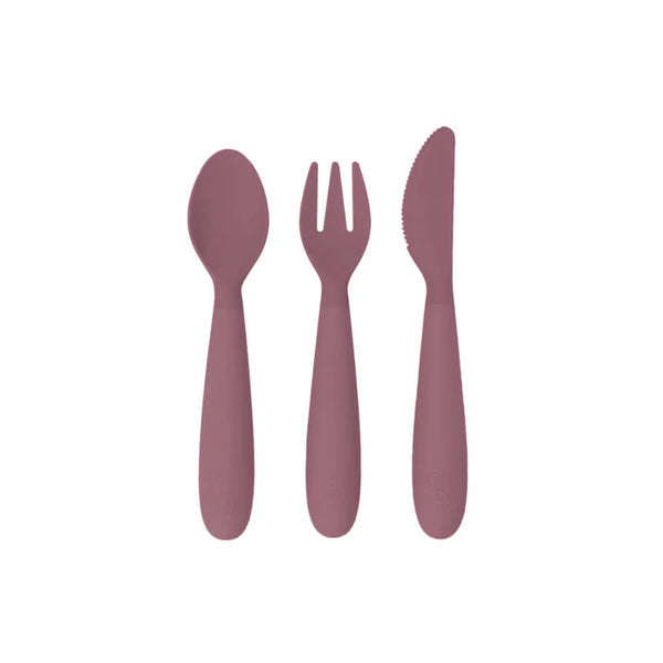 Happy Utensils for Toddlers(Spoon, Fork & Knife) - Mauve