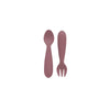 EzPz Mini Utensils for Toddlers (Spoon & Fork) - Mauve