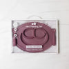 EzPz Mini Feeding Set for Toddlers (Mat, Spoon & Fork)- Mauve