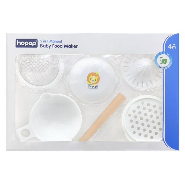 Hopop 5-in-1 Manual Baby Food Maker & Processor - Dezine Kids