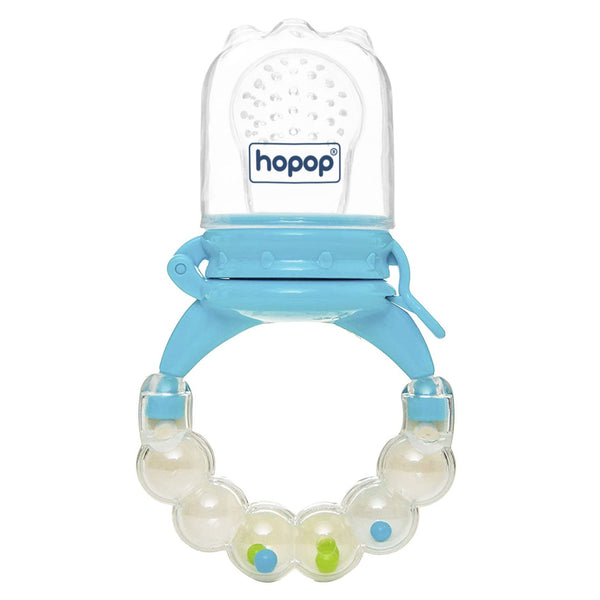 Silicone baby fruit feeder with rattle handle