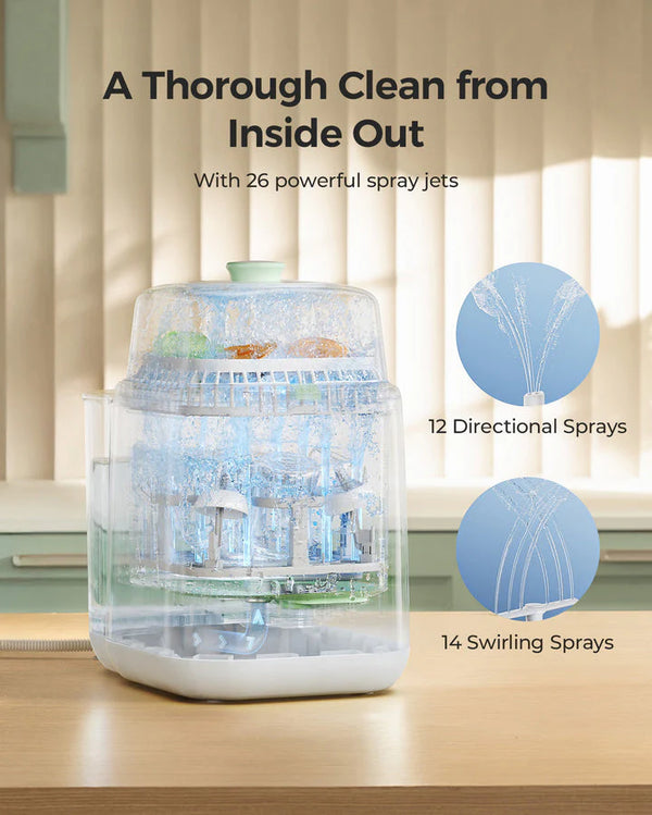 Momcozy KleanPal Pro Baby Bottle Washer and Sterilizer, One Touch Operation, 9 Cleaning Mode