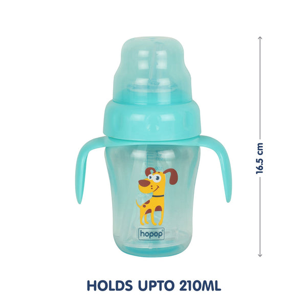 Hopop Spill-Proof Sipper Cup with Spout & Straw – 210 ml - Dezine Kids