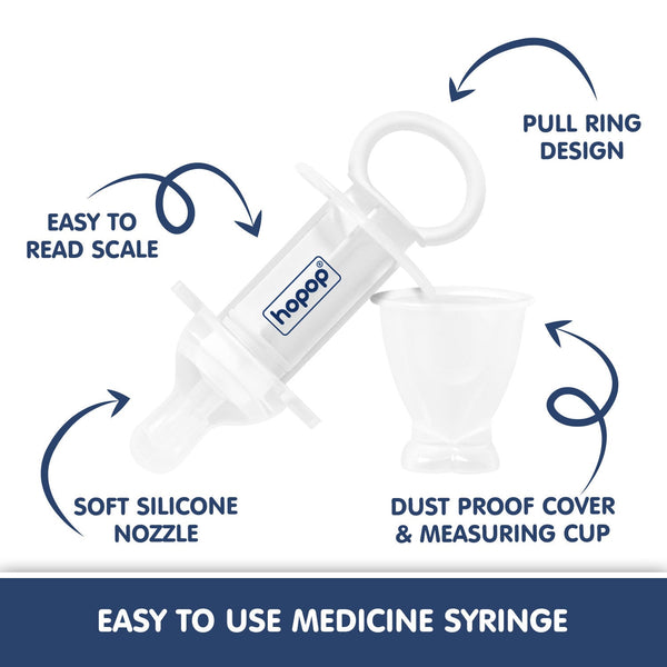 Hopop Multipurpose Baby Oral Medicine Dispenser / Feeding Syringe – White - Dezine Kids